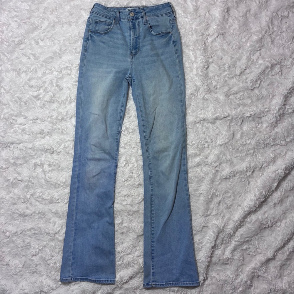 Wax Jean Sustainable Denim Light Wash High Rise Flare Jeans Juniors 3/26 Blue